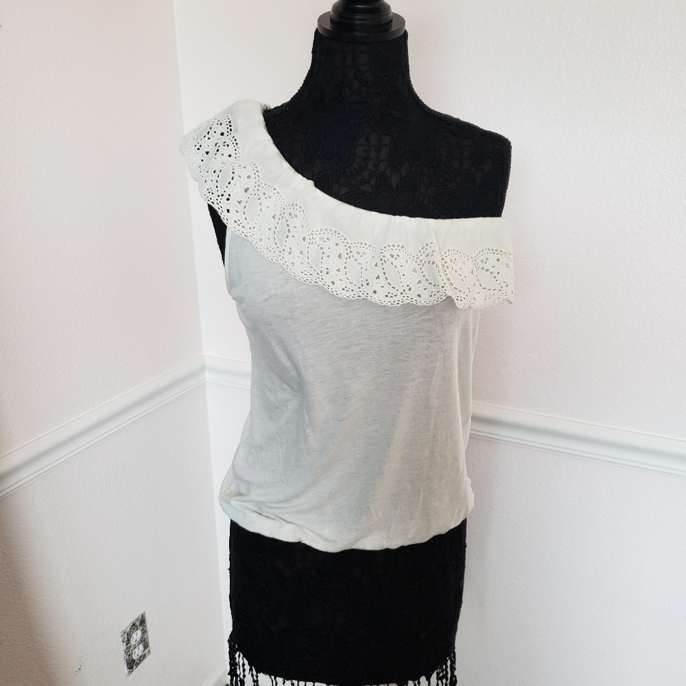 American Eagle Outfitters One Shoulder White Top